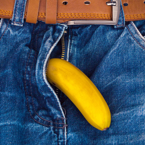 Banana coming out of jeans