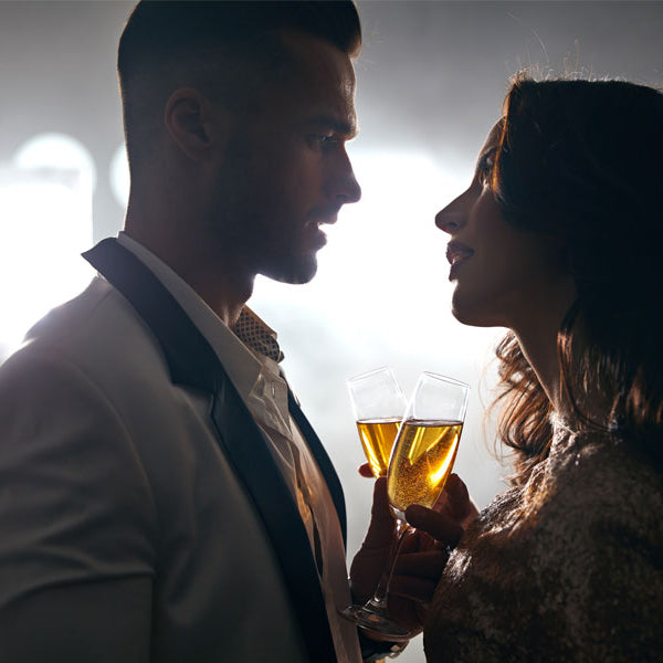 Man and woman talking in nightclub, erotic story