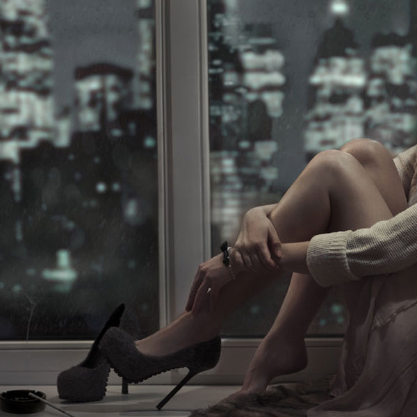 Sexy woman, looking out city apartment window, erotic story, voyeur Sex