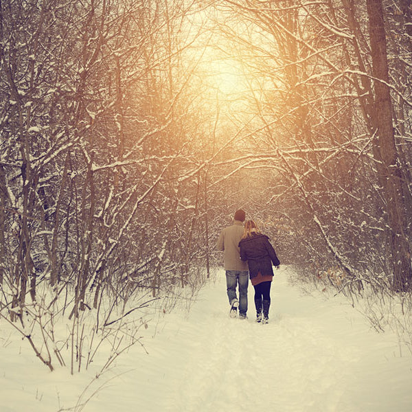 man and woman walking away in snow, erotic story, fictional murder mystery