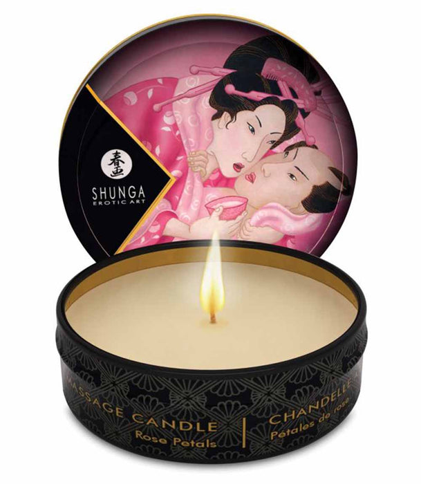 Shunga Aphrodisia Mini Massage Candle - Rose Petals