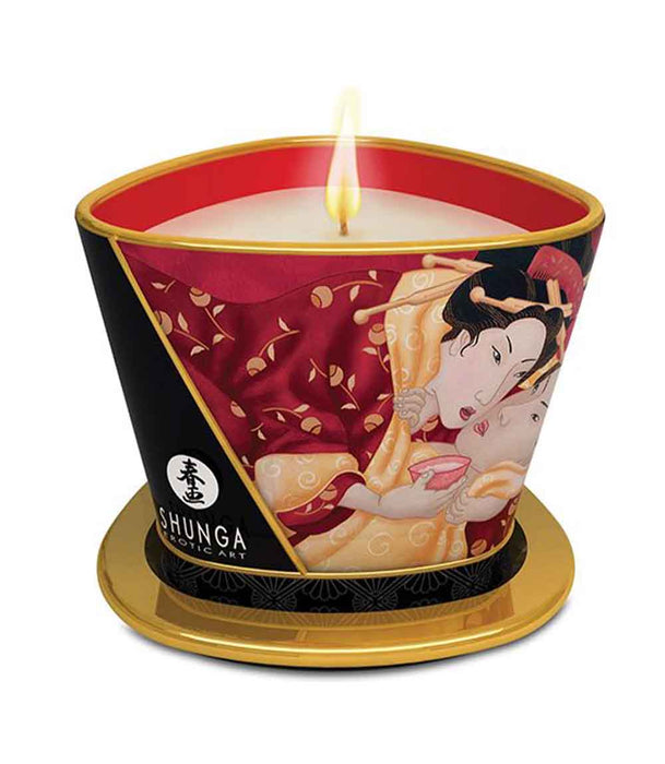 Shunga Romance Massage Candle - Strawberry Wine