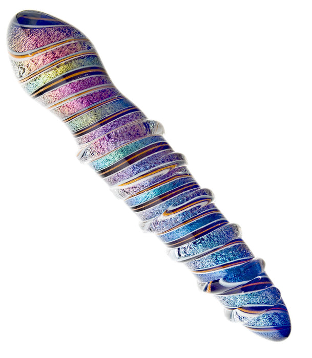 Indigo Dichroic Glass Double Dildo