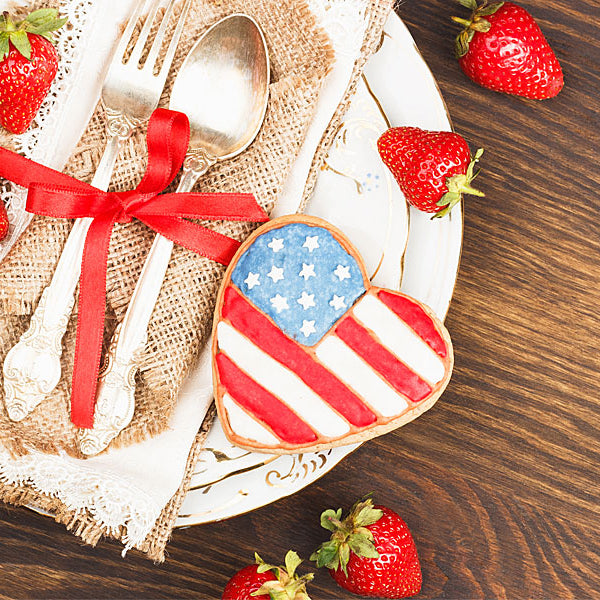 Heart shaped 4th of July cookie romantic