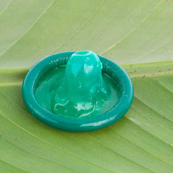 condom on leaf, Ecofriendly Condoms