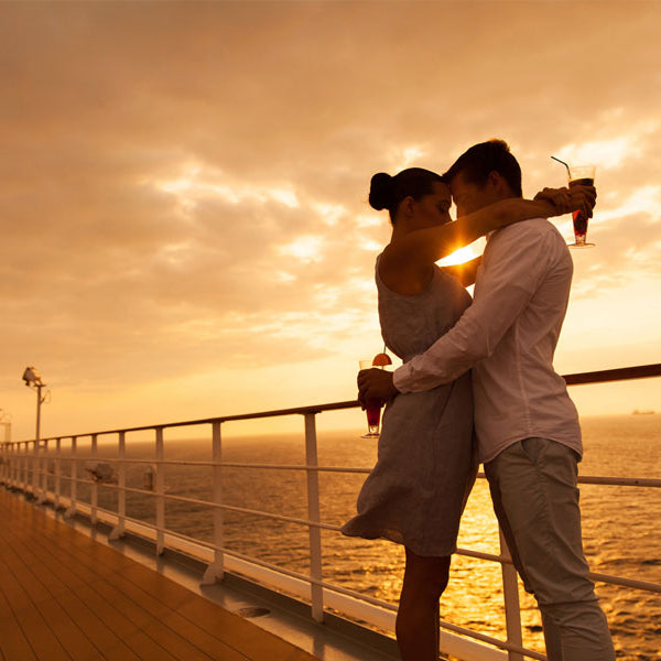 Couple in embrace on ship, Serious Sex At Sea: A Love Story