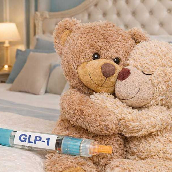 teddy bear couple in bedroom with glp1 