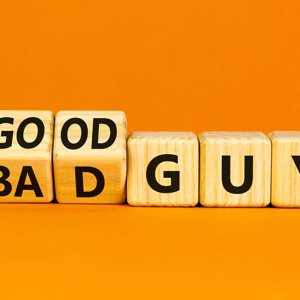 Good guy and bad guy spelled in lettered blocks