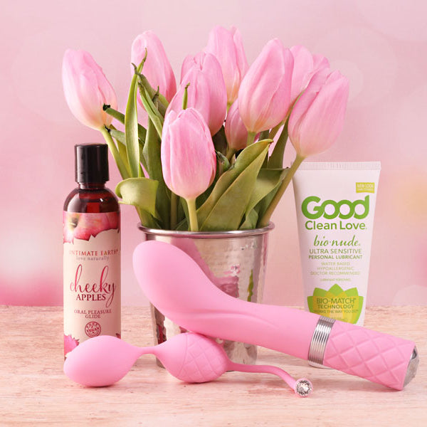 sex toys, lubricants, tulips