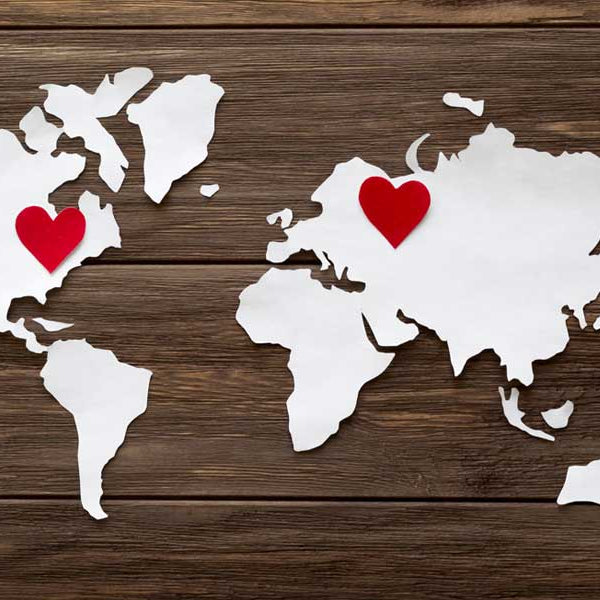 Map with hearts, Long Distance Relationships