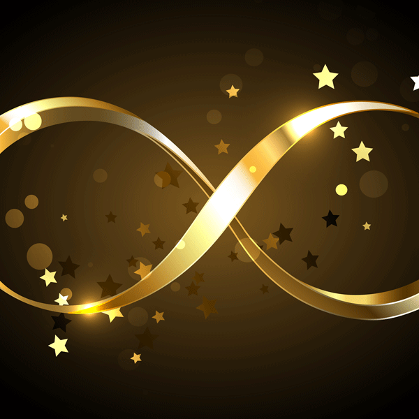Autism Spectrum Disorder gold infinity sign for ASD