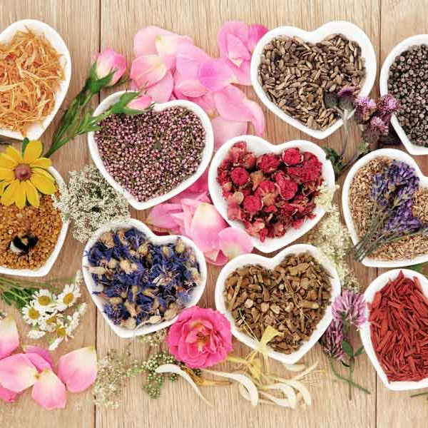 Herbs in heart-shaped bowls, Personal Lubricant Ingredients