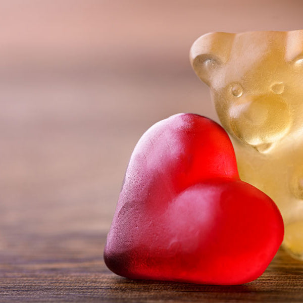 gummy supplements in shape of bear and heart