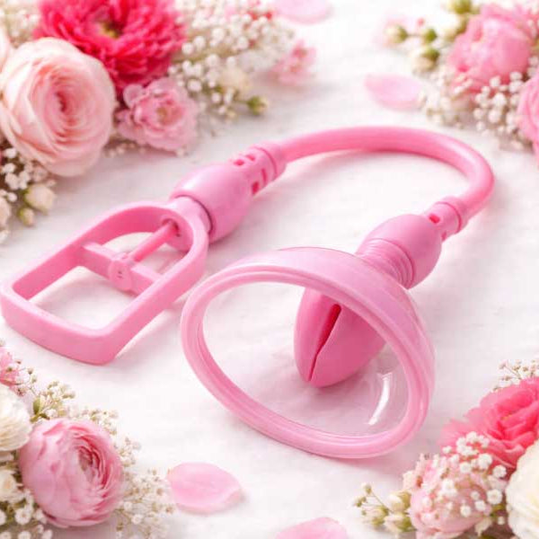 Vulva pump surrounded by flowers