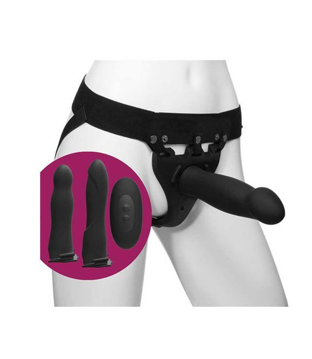 Be Naughty Vibrating 4 Piece Hollow Strap On Set