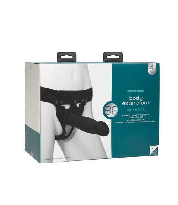 Be Ready 4 Piece Hollow Strap On Set