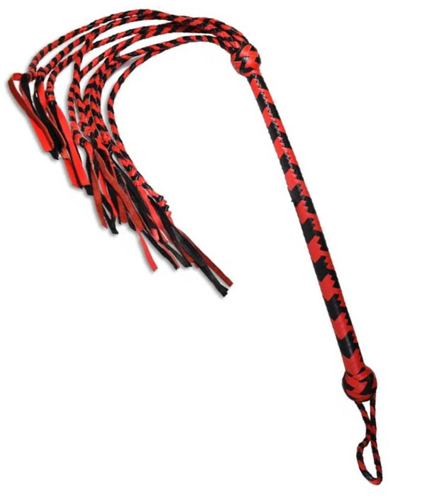 Prowler RED Long-handle Leather Flogger