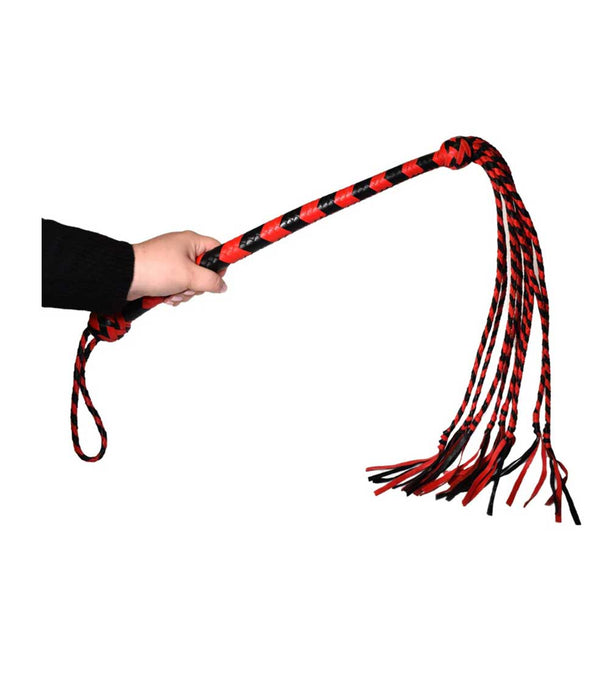 Prowler RED Long-handle Leather Flogger