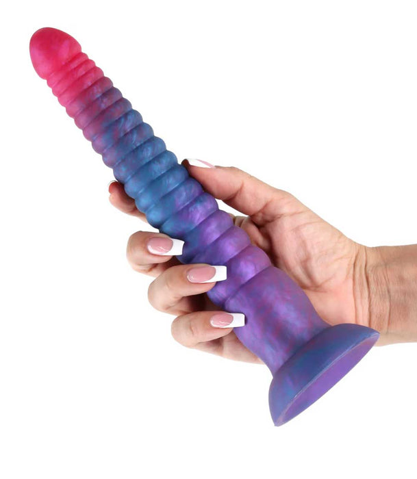Colours Stacked Silicone Suction Cup Dildo - Pink & Blue
