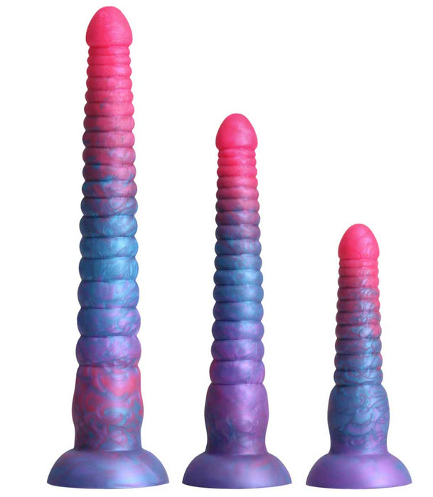 Colours Stacked Silicone Suction Cup Dildo - Pink & Blue