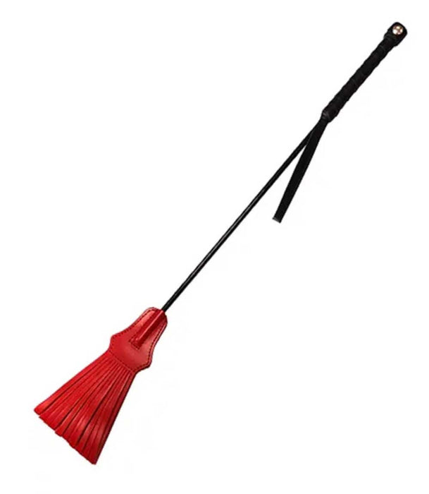 Rouge Leather Tasselled Riding Crop