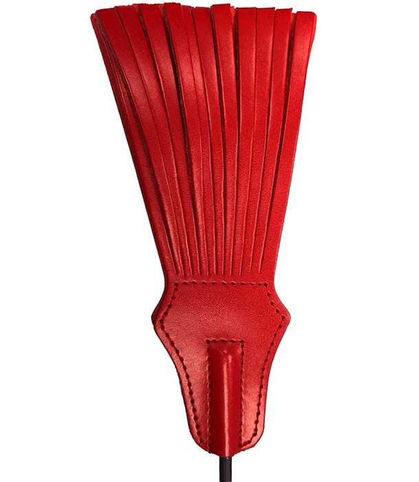 Rouge Leather Tasselled Riding Crop
