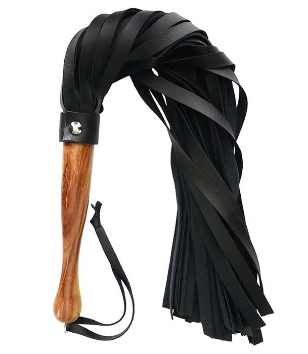 Rouge Wooden Handle Flogger Vegan Leather