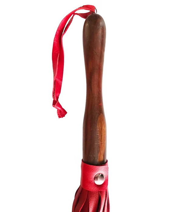 Rouge Wooden Handle Flogger Vegan Leather