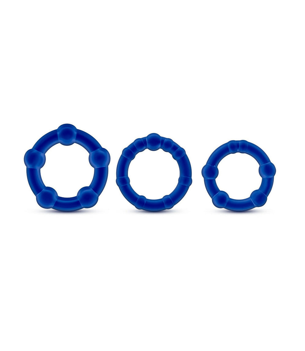 Tpe Rings Stay Hard Beaded Penis Rings Set | Body Safe TPE Strechy Rings