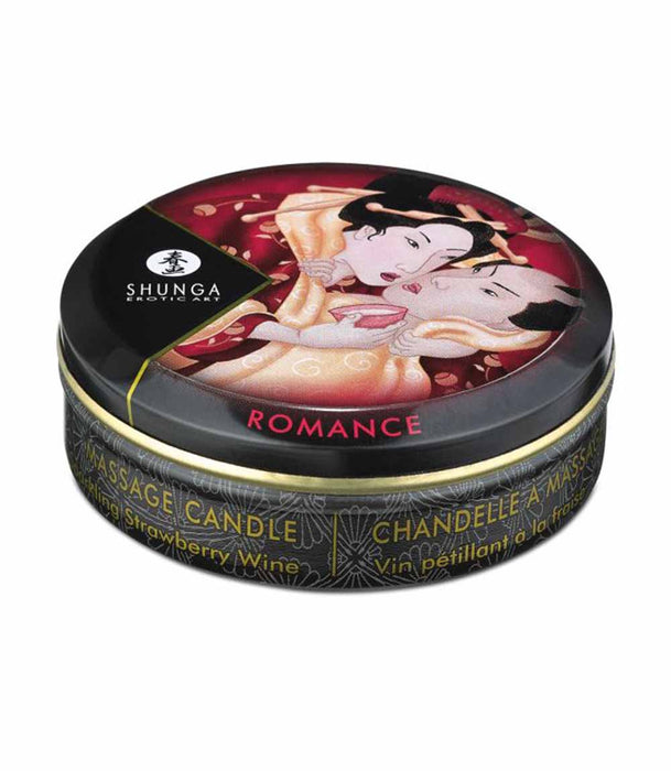 Shunga Romance Mini Massage Candle - Strawberry Wine